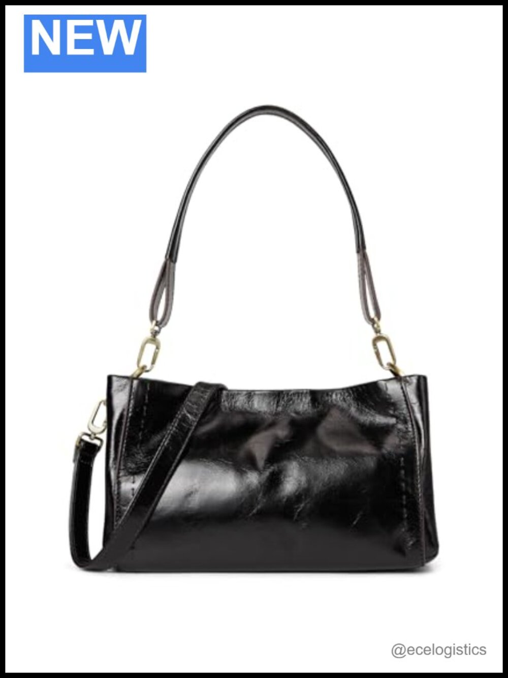 Genuine Leather Crossbody Bag Adjustable Straps Versatile Shoulder Purse Hobo